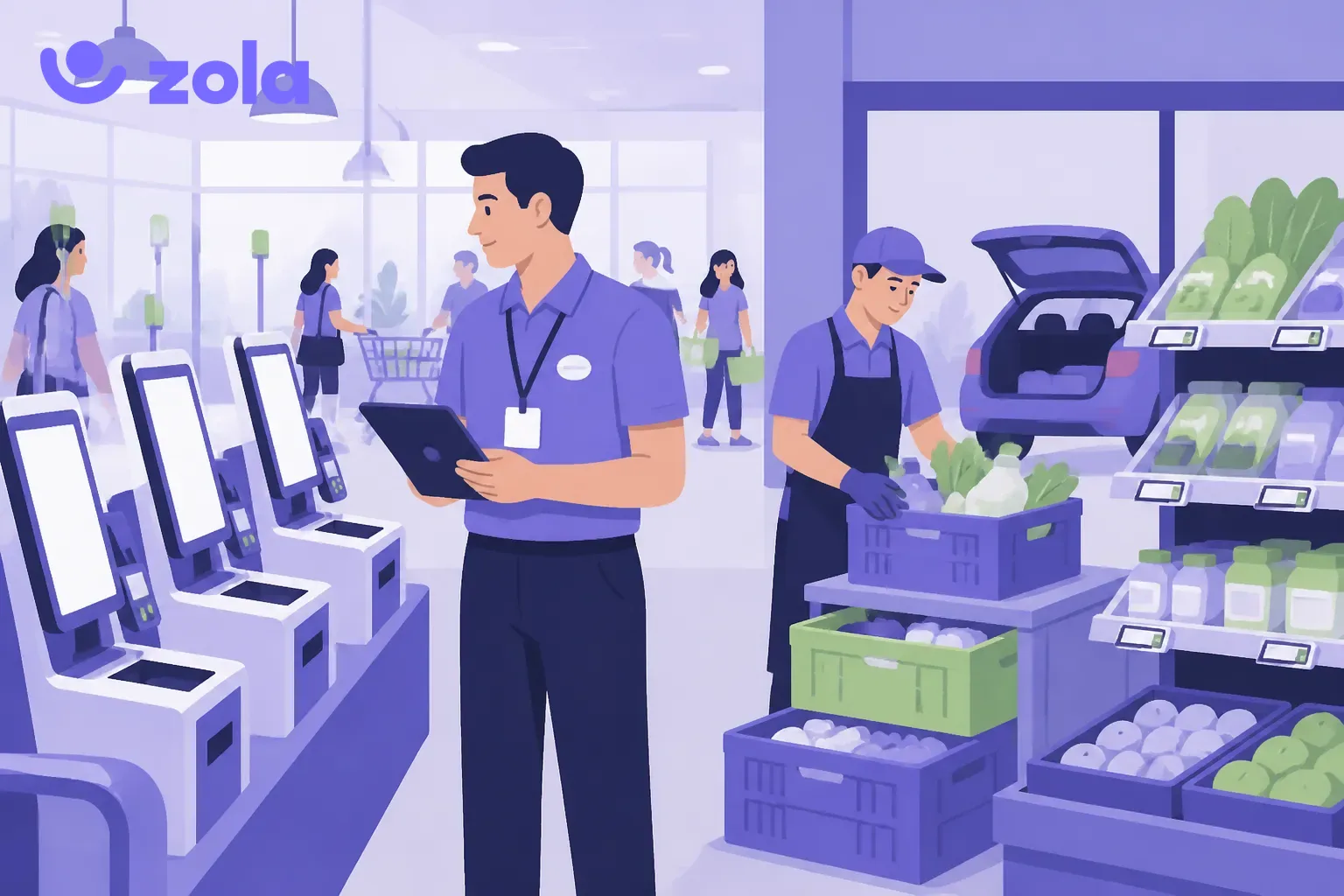 Métiers de la distribution : supervision des caisses automatiques et préparation de commandes drive en magasin