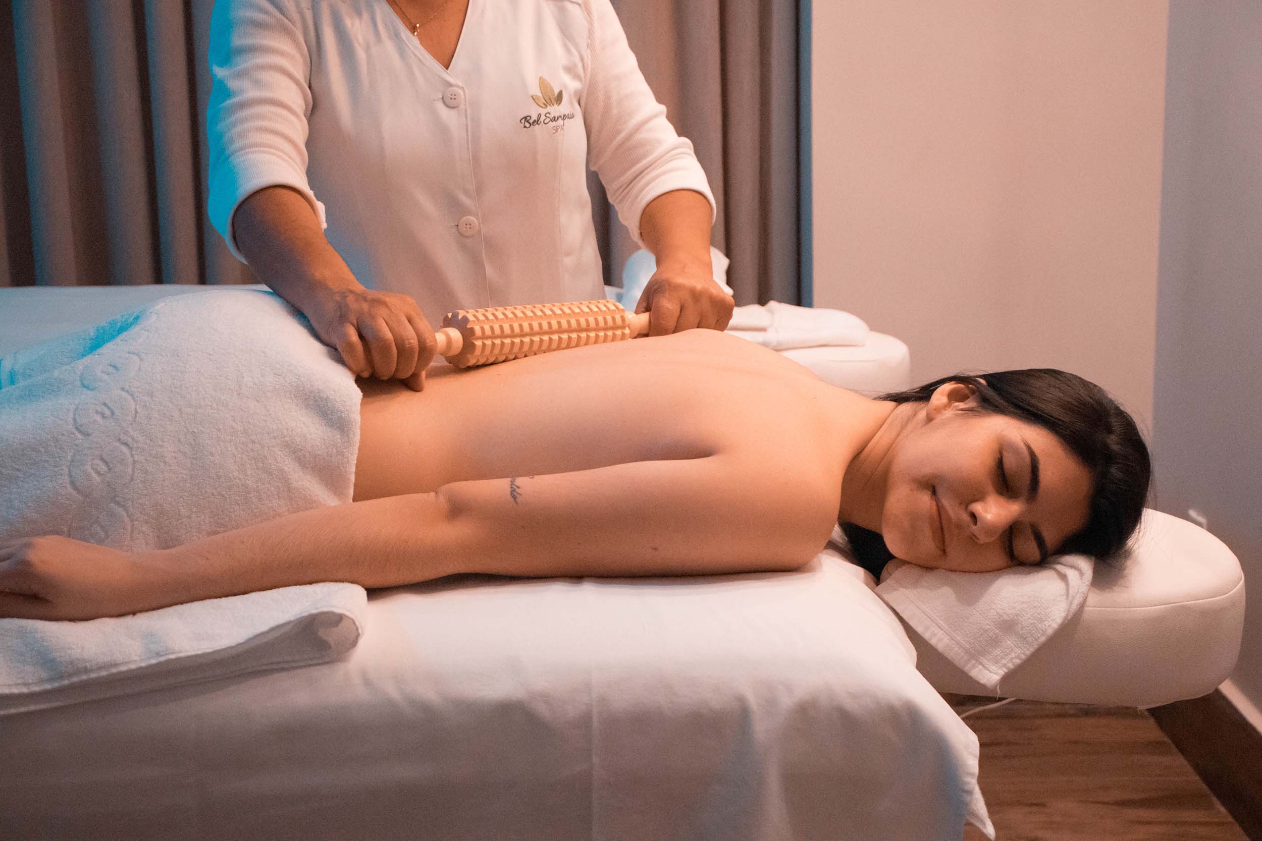 Woman gets massage