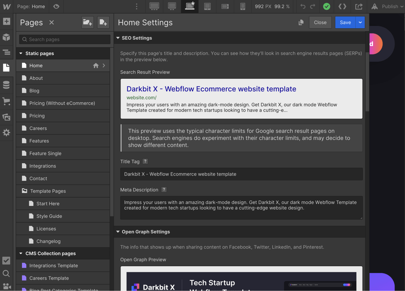 SEO - Darkbit X Webflow Template