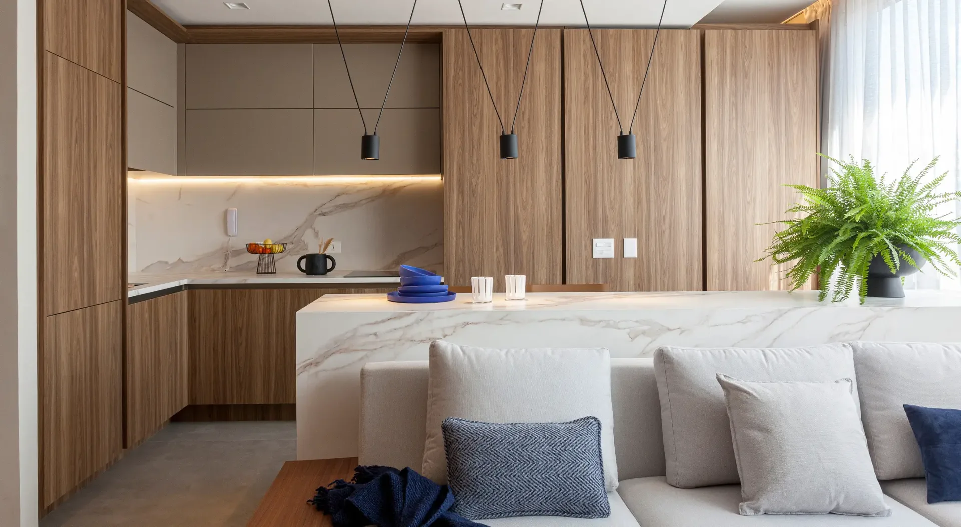 Sala de estar e cozinha