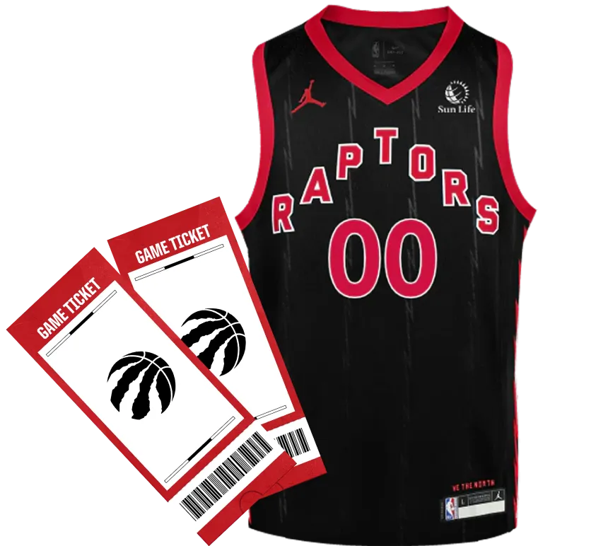 Raptors game tickets, Raptors jersery, image example of monthly prizes