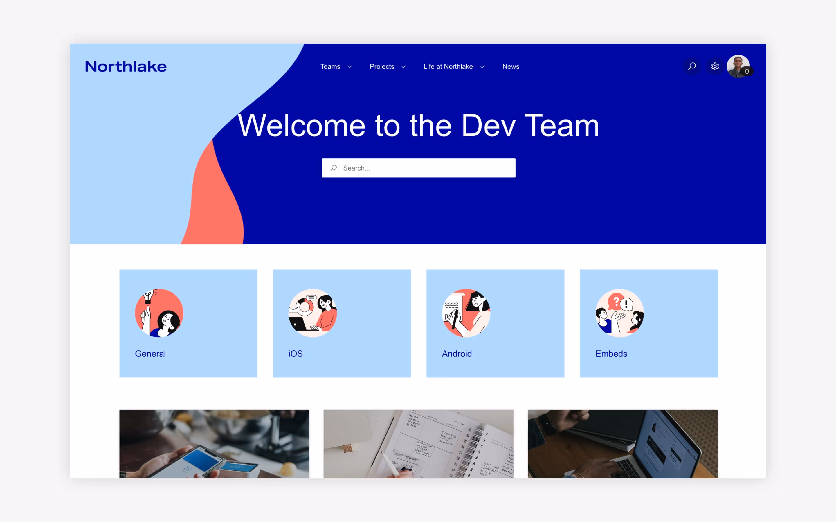 A personalized confluence intranet showing the homepage for a Developer.