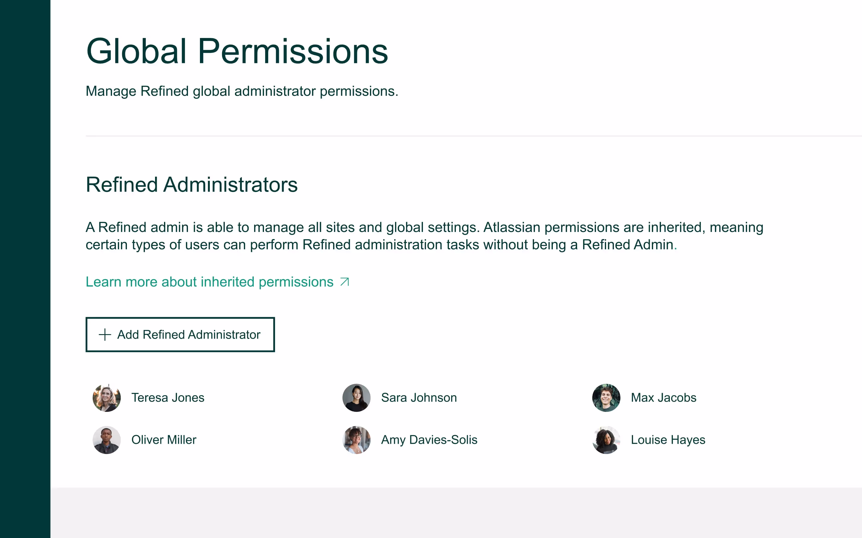 Site administration in Refined.