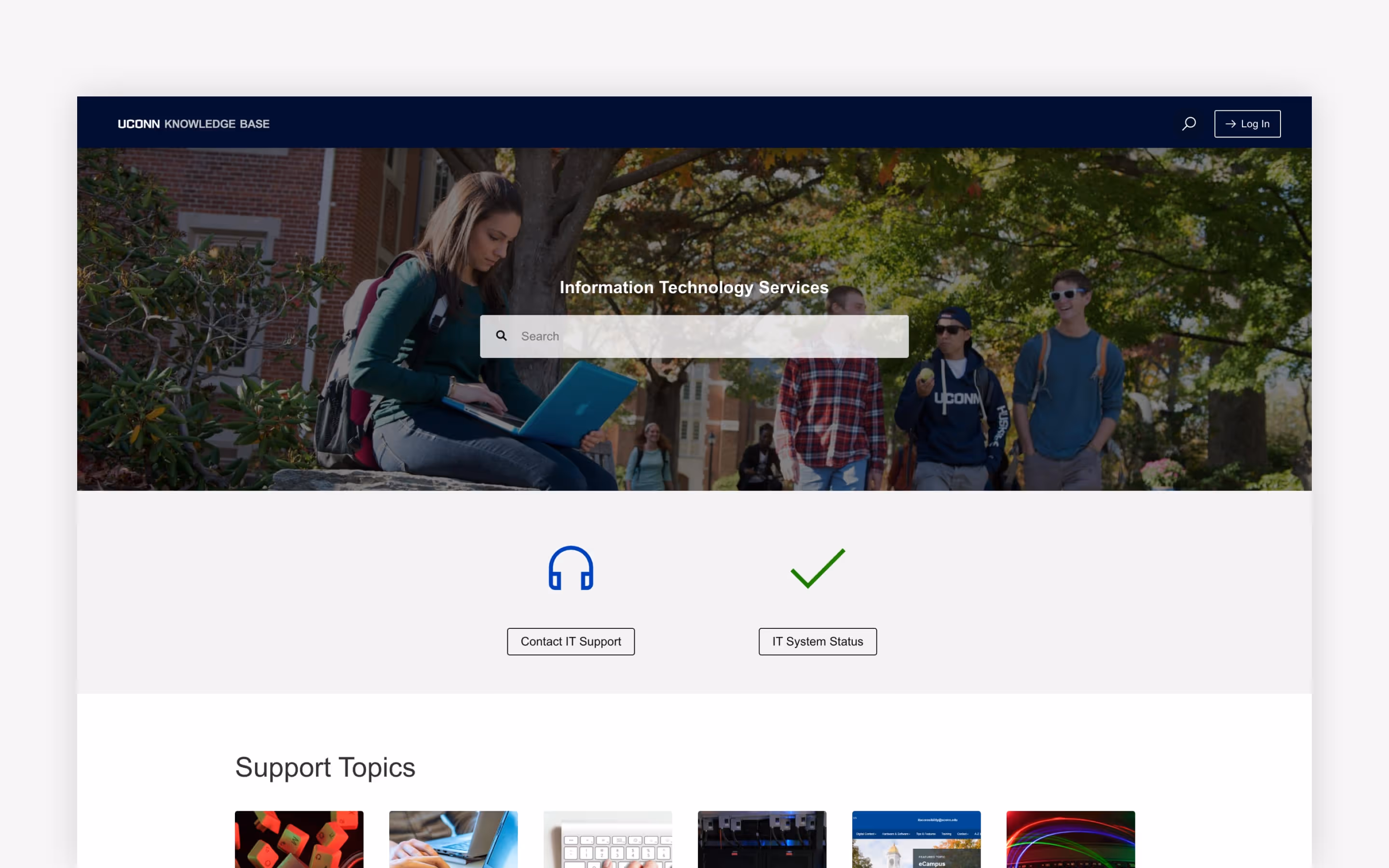 Support is accessible directly from UConn's knowledge base.