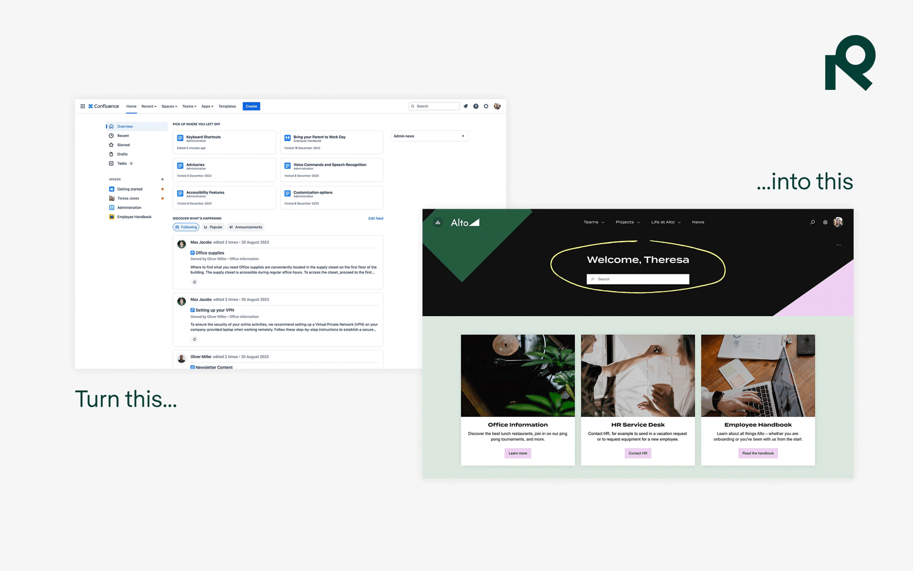 Turning native Confluence and JSM into beautiful Refined sites.