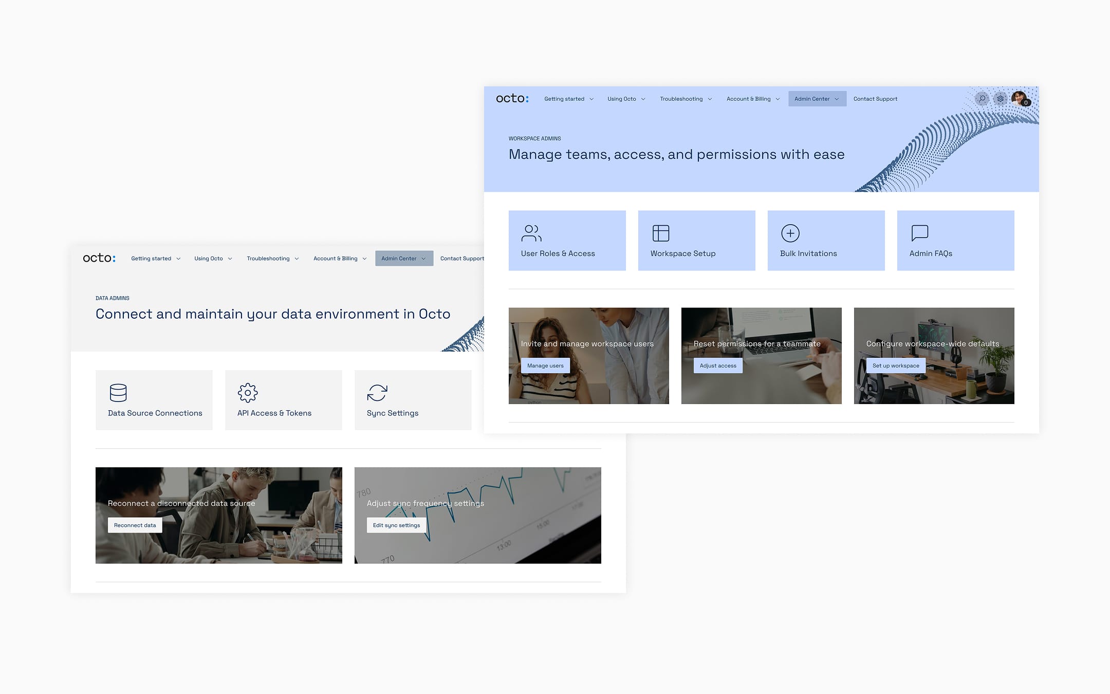 Screens with personalized, role-based views