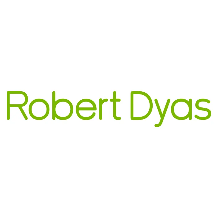 Robert Dyas logo with green text on a white background.