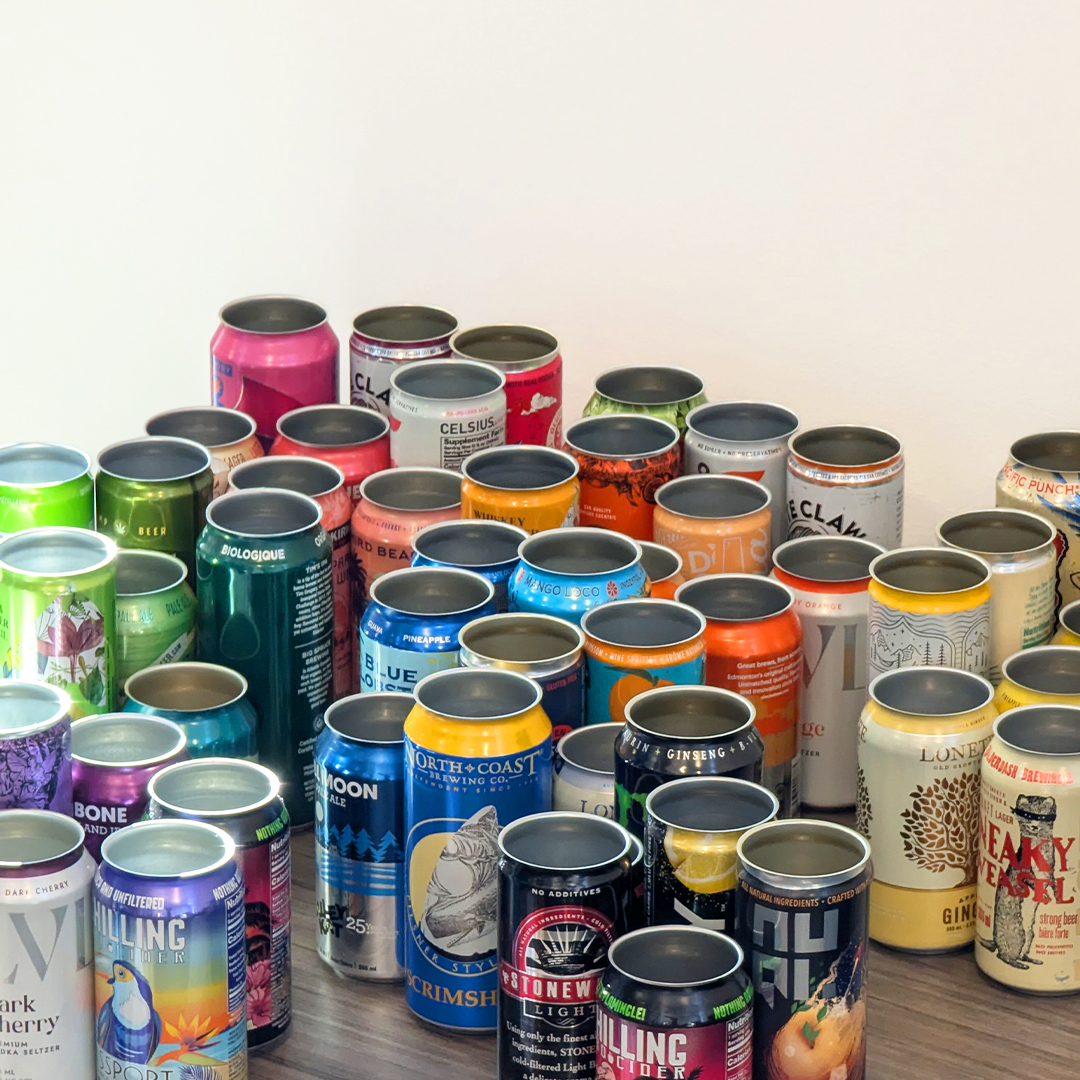Assorted printed cans collection