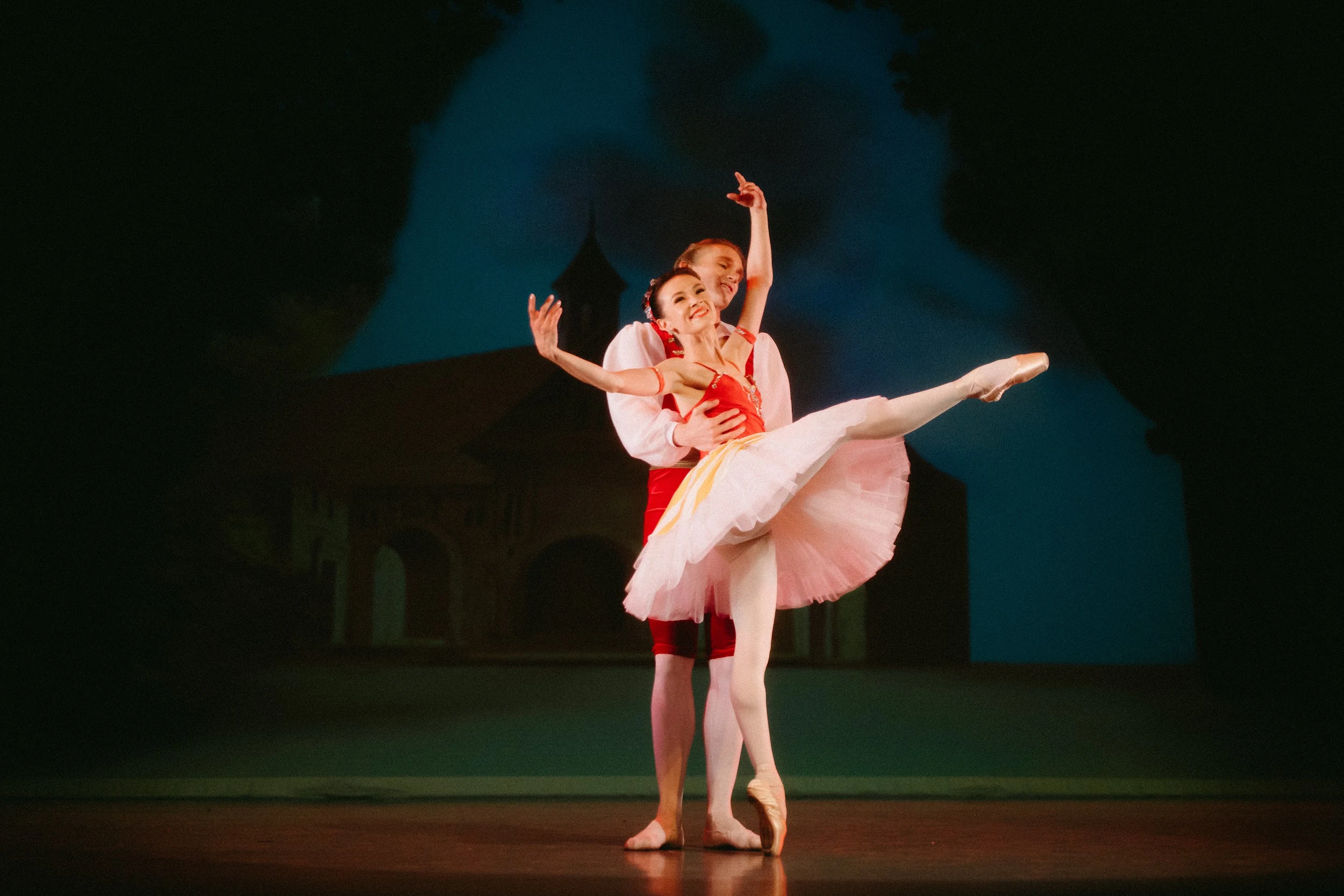 Professional ballet dancers performing with The Russian Ballet School in Toronto at Betty Oliphant Theatre.
