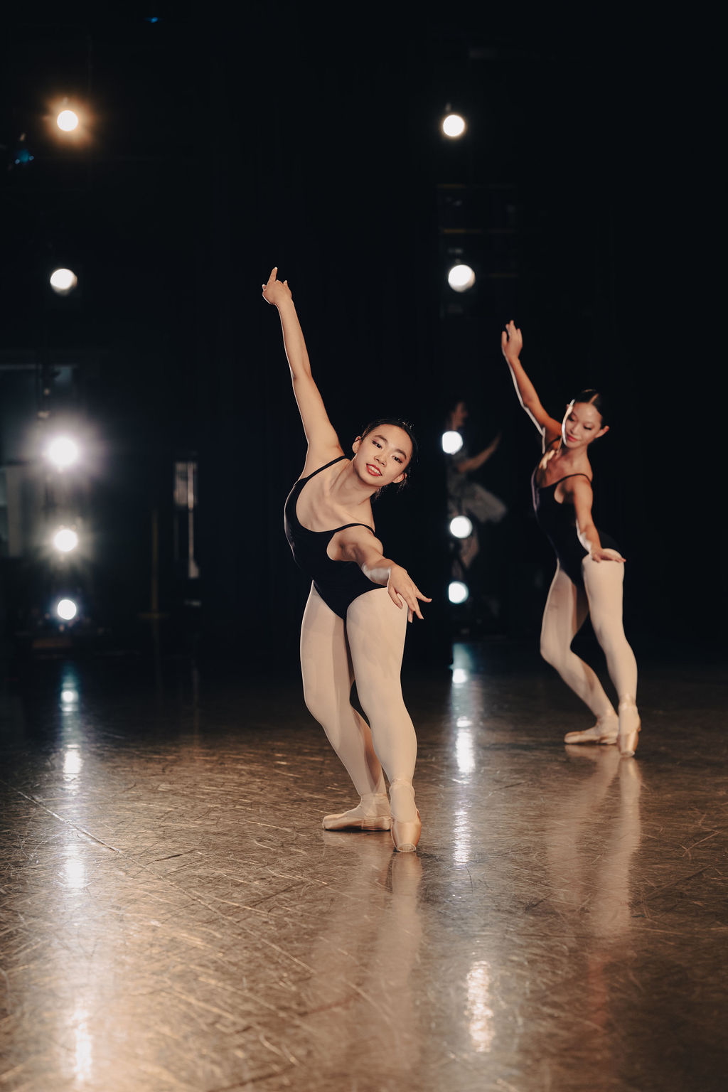 Adult ballet dancers rehearsing backstage at the rehearsal for The Russian Ballet School’s adult showcase at Betty Oliphant Theatre in Toronto