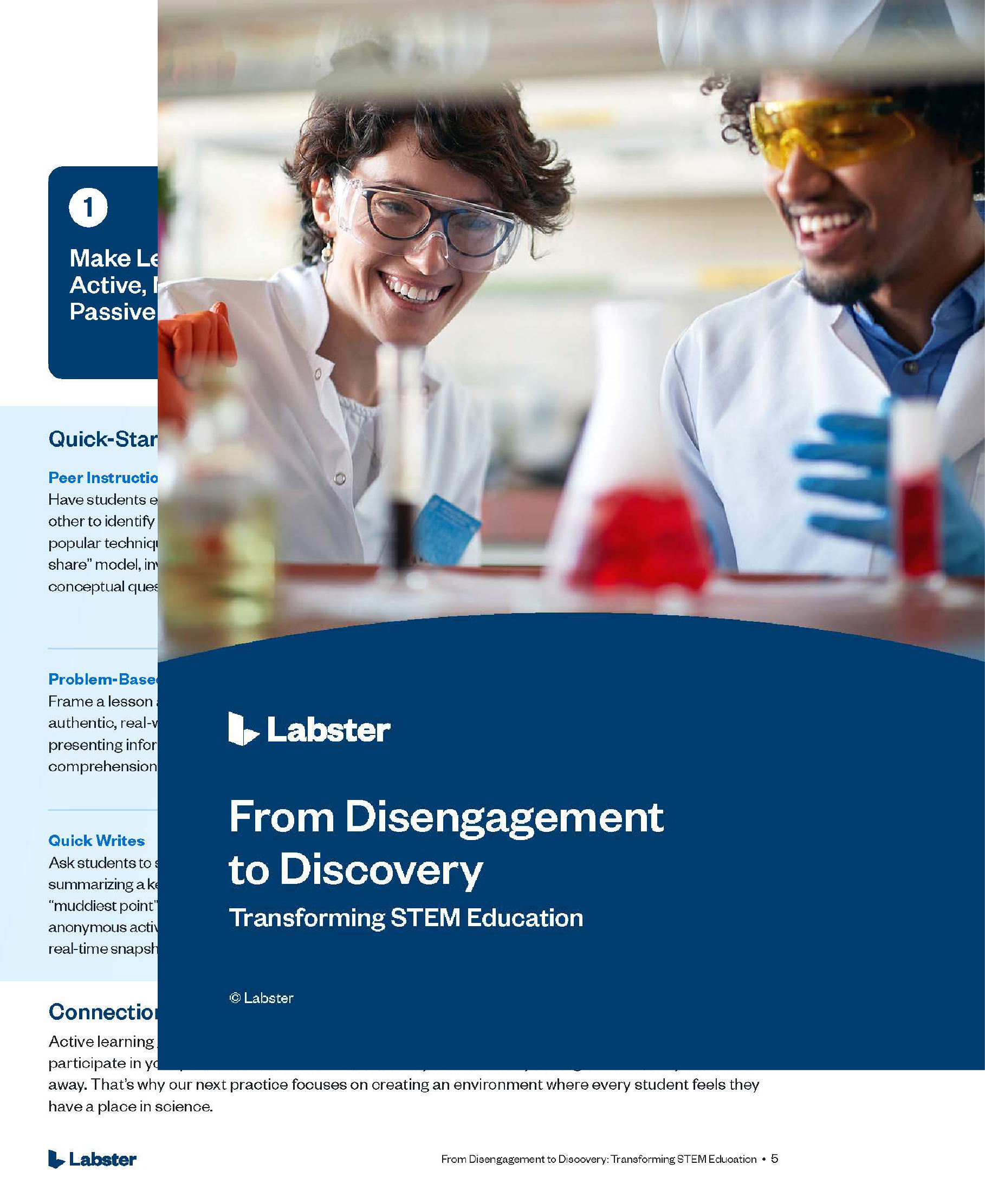 ebook cover with science teacher and student