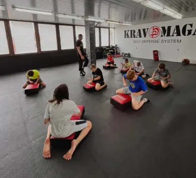 Children exercising in the gym

