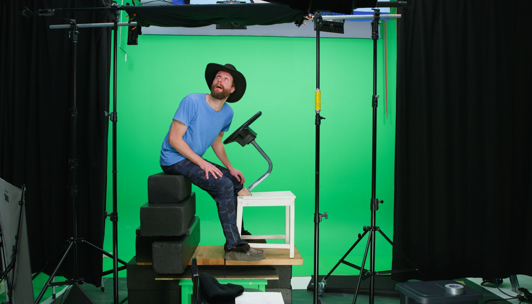 Bakom kulisserna vid ett greenscreen-test för en 3D-bil