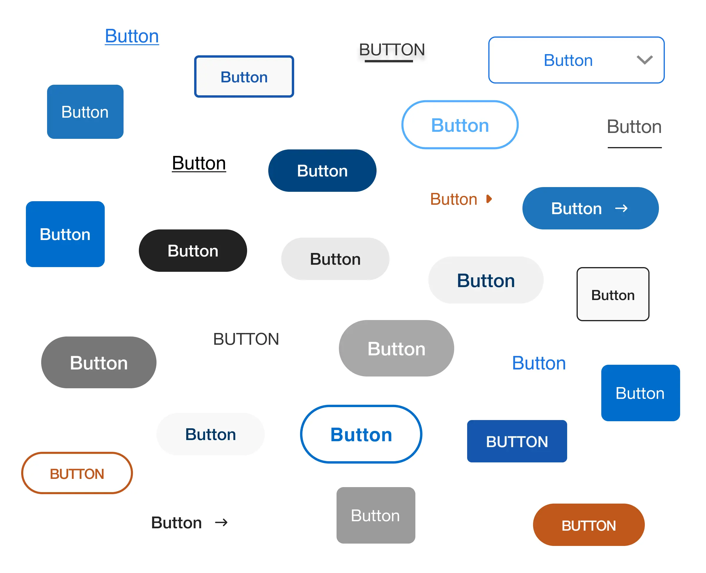 Variety of inconsistent button styles used across Lutron websites before design system