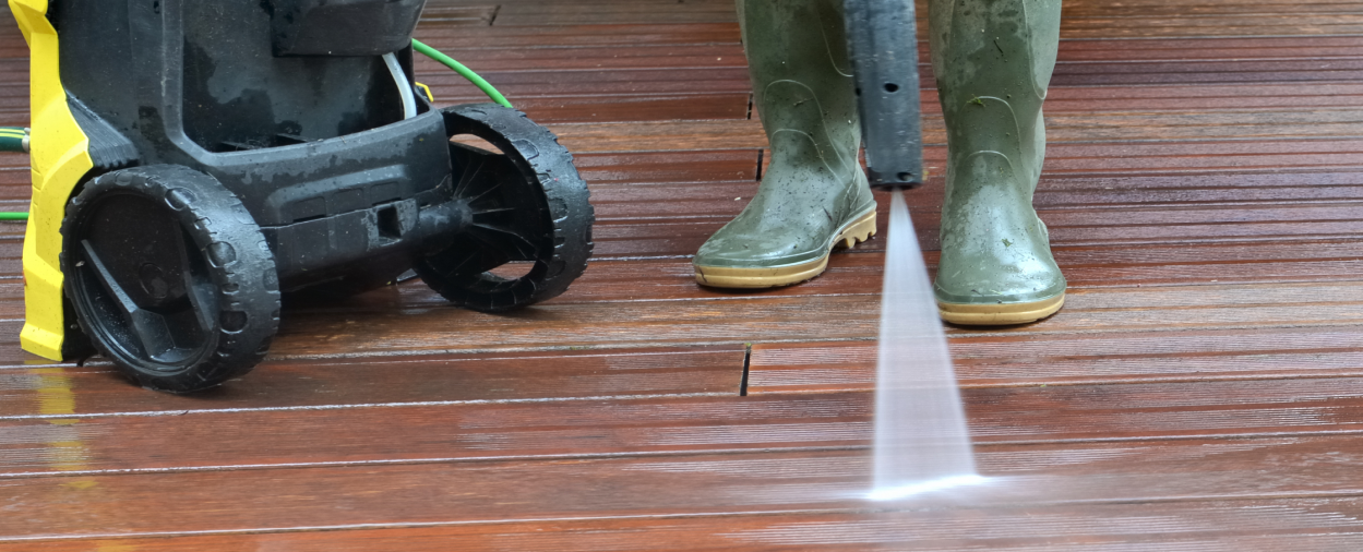 Cleaning a parking lot