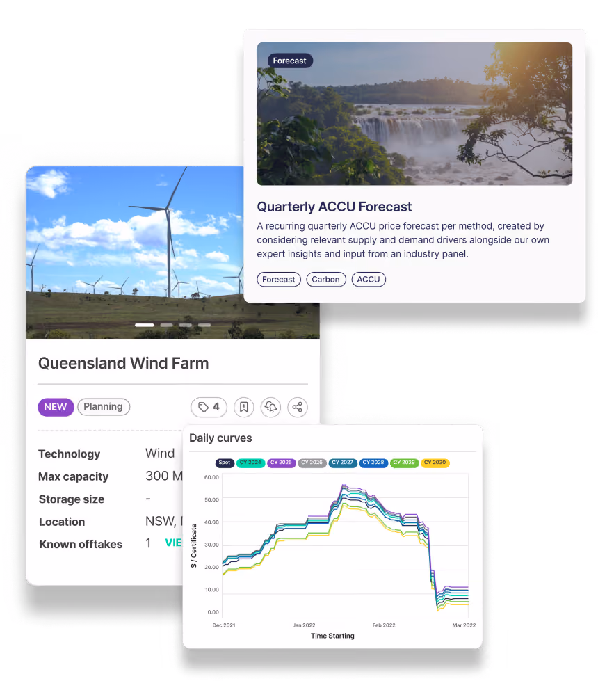 The complete carbon and clean energy market data and analytics platform. Access live pricing, benchmark curves and other tools to help you make informed trading decisions.