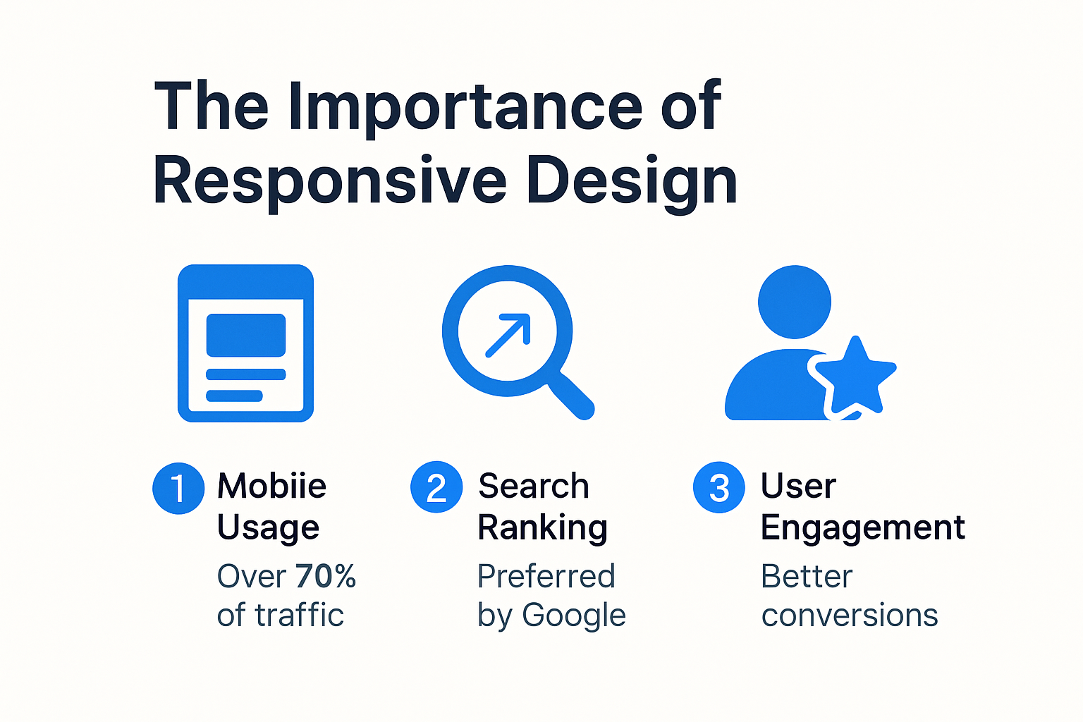 Infographic showing why responsive design matters in 2025 for businesses