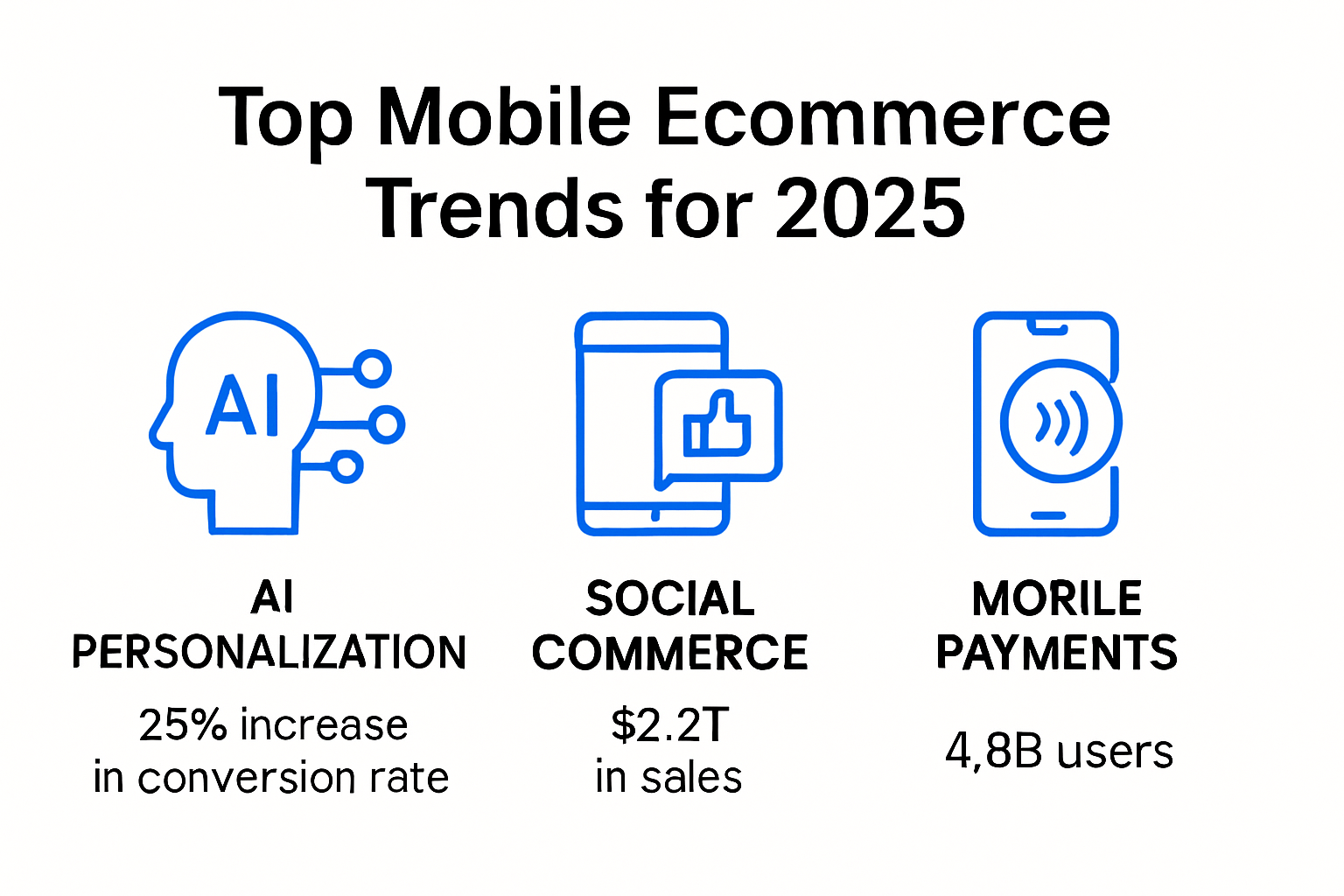 Infographic of key mobile ecommerce trends 2025