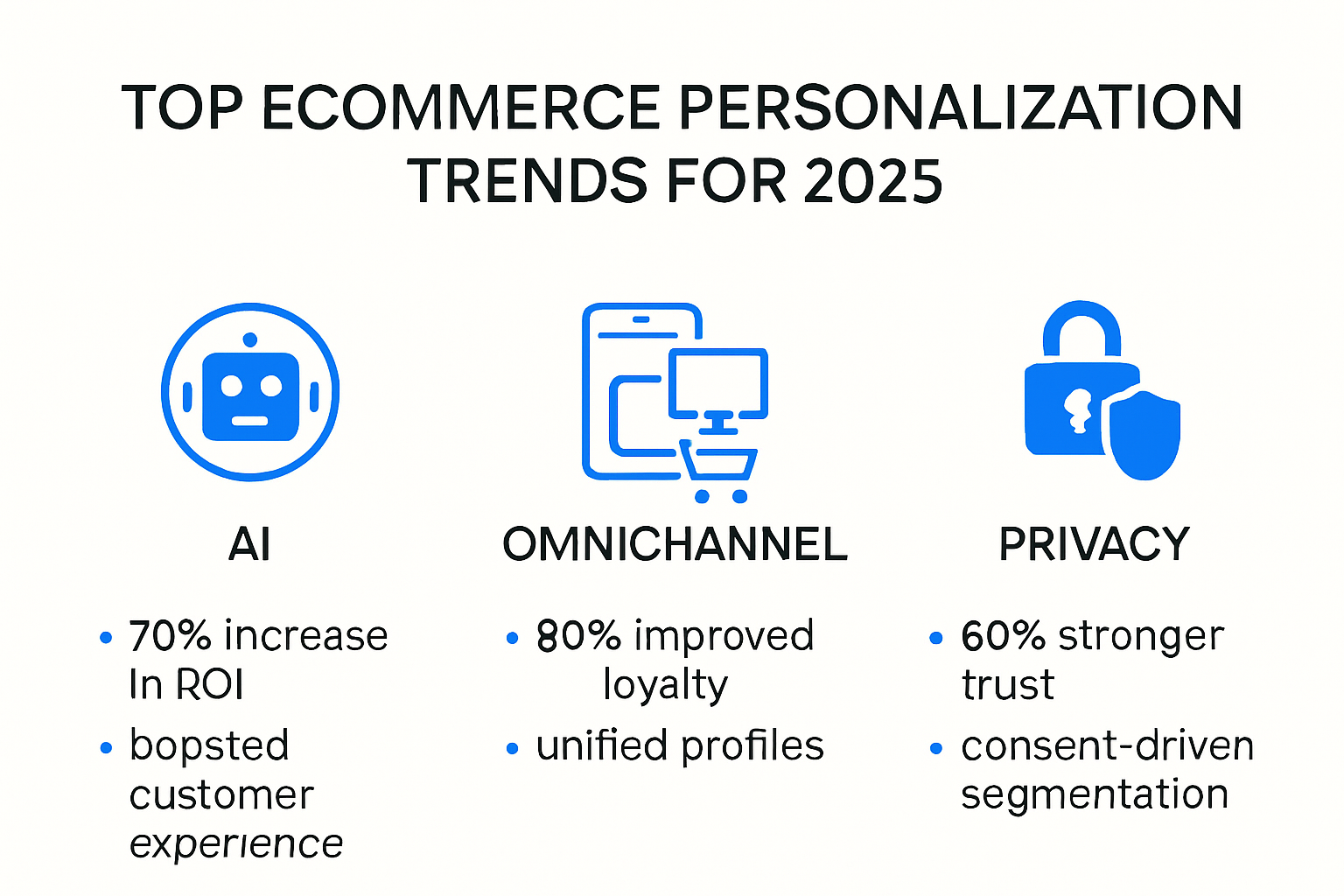 Infographic of top ecommerce personalization trends for 2025