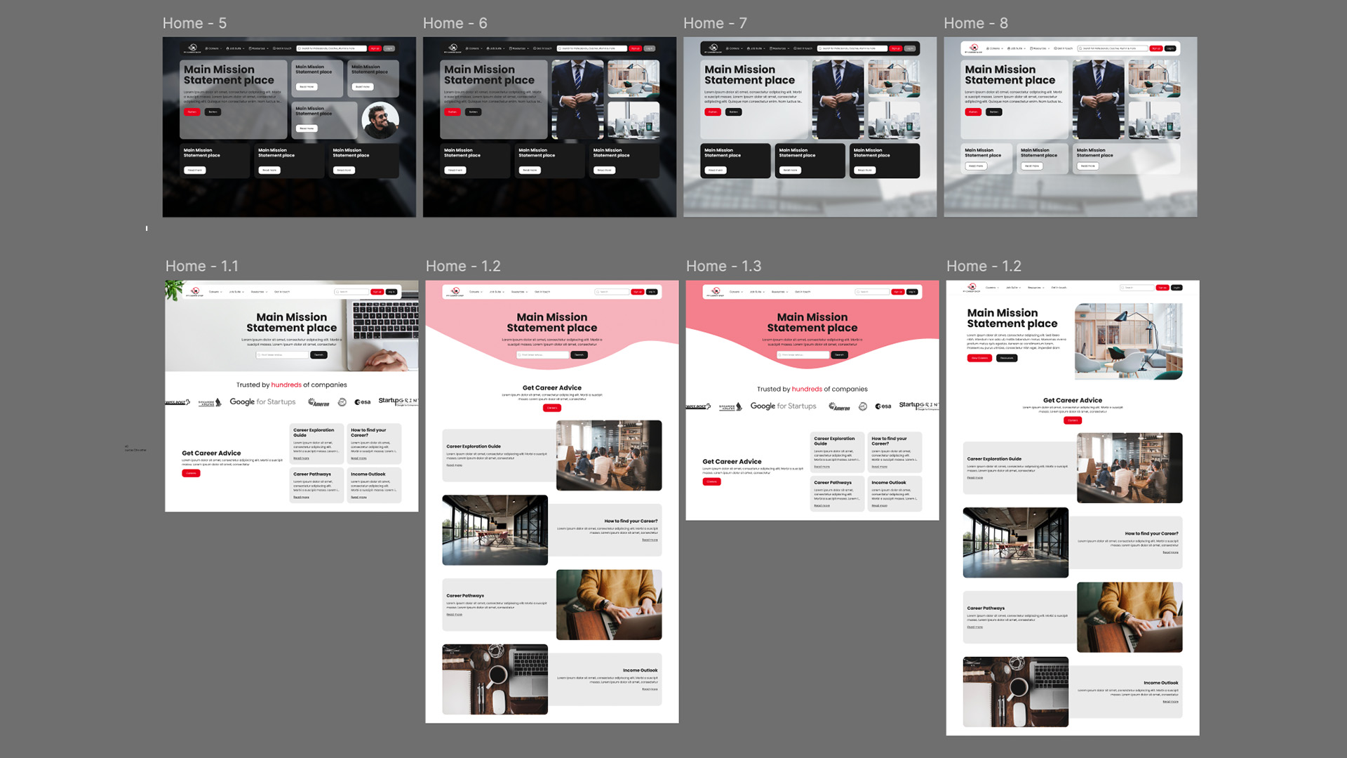 my career shop website development figma design