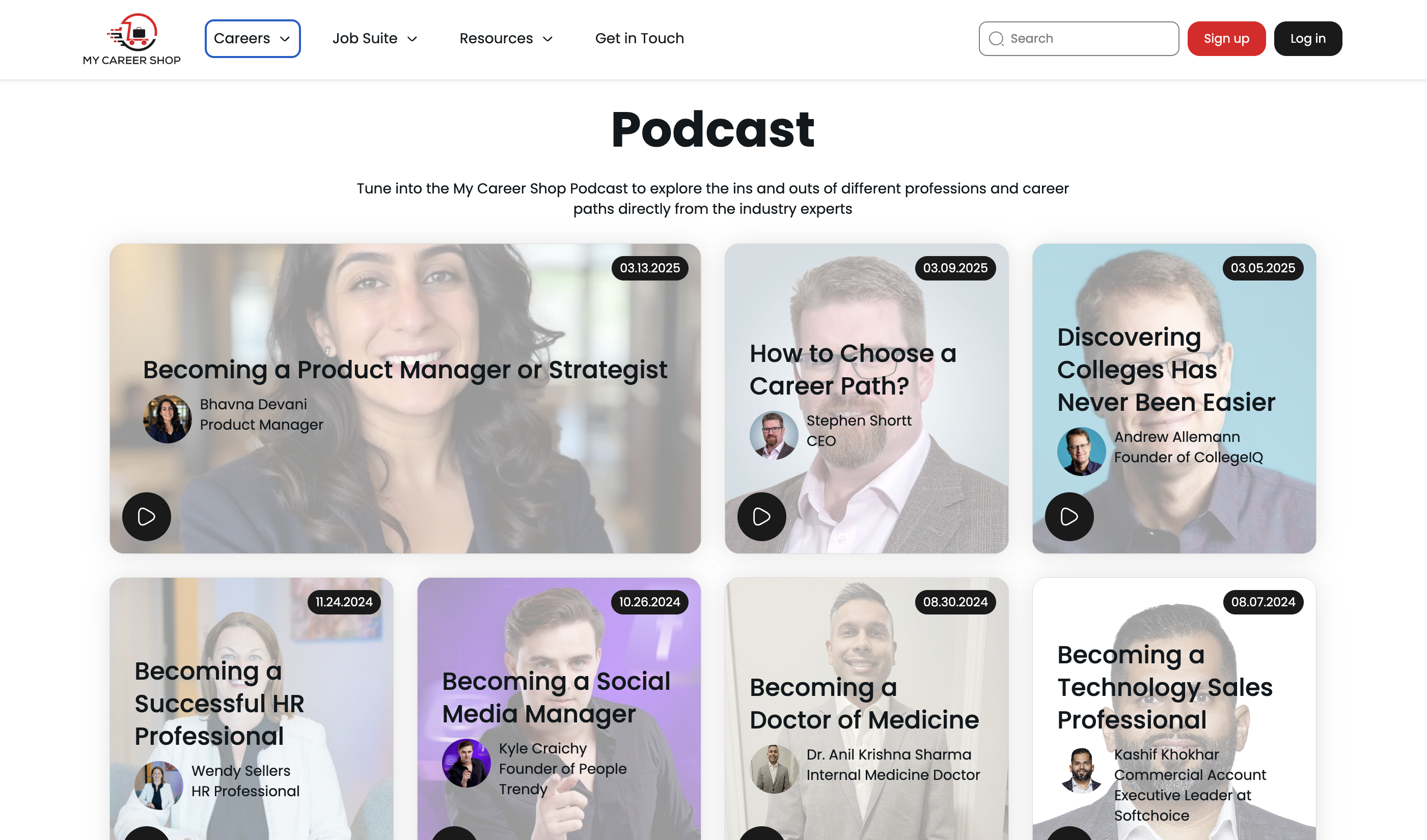my career shop job search podcast
