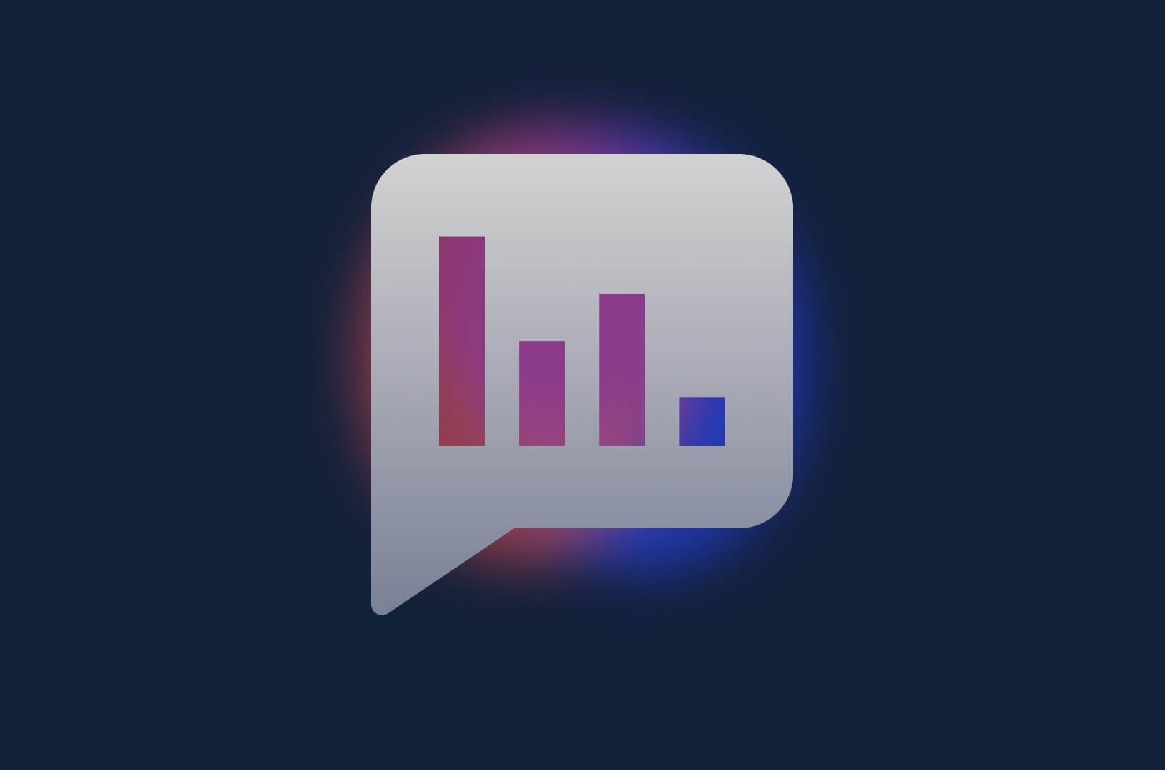 Speech bubble containing a bar chart