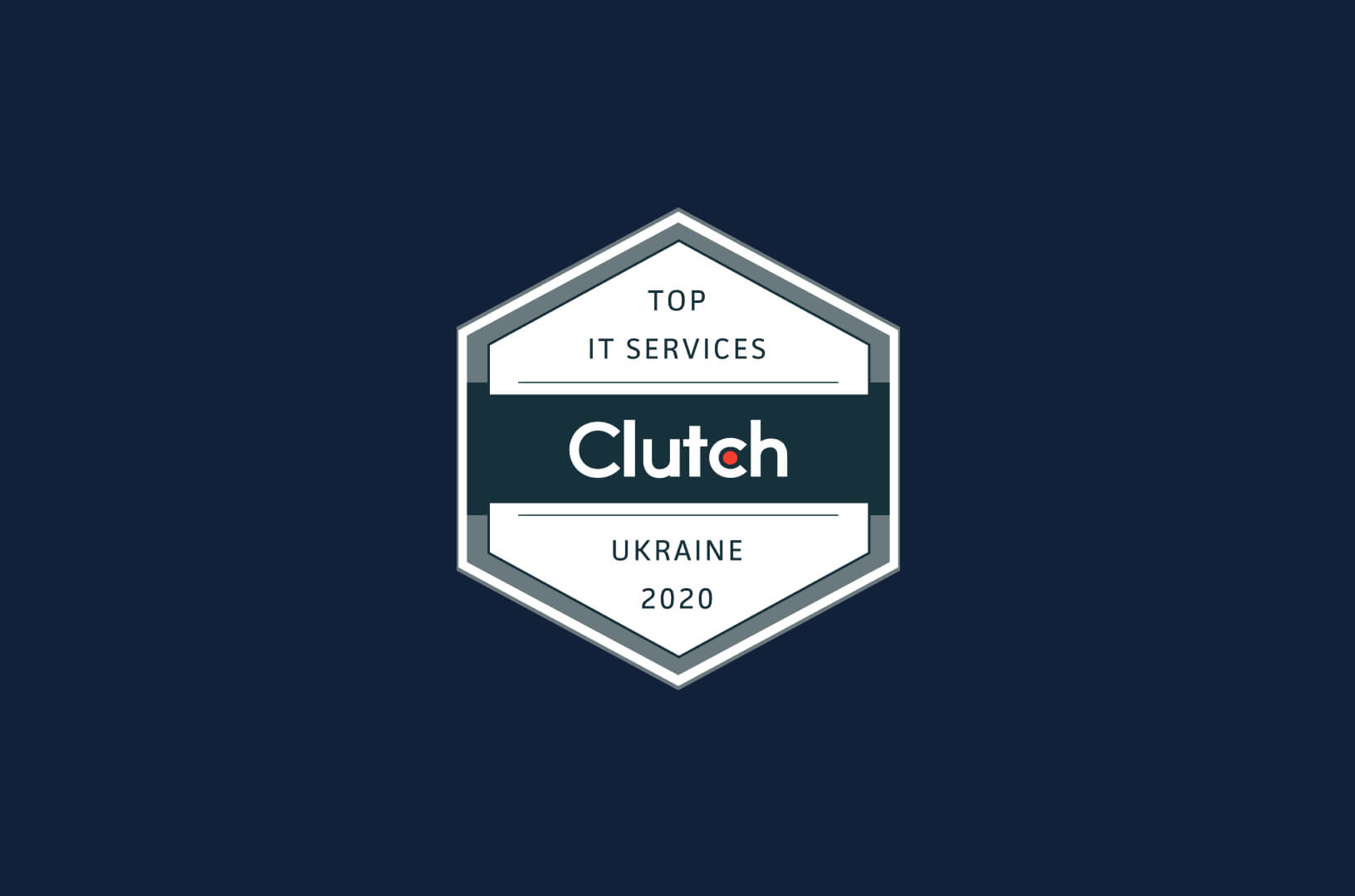 Clutch hexagonal badge for Top IT Services Ukraine 2020