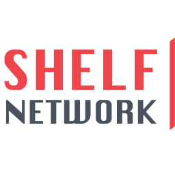 SHELF NETWORK wordmark in red and gray