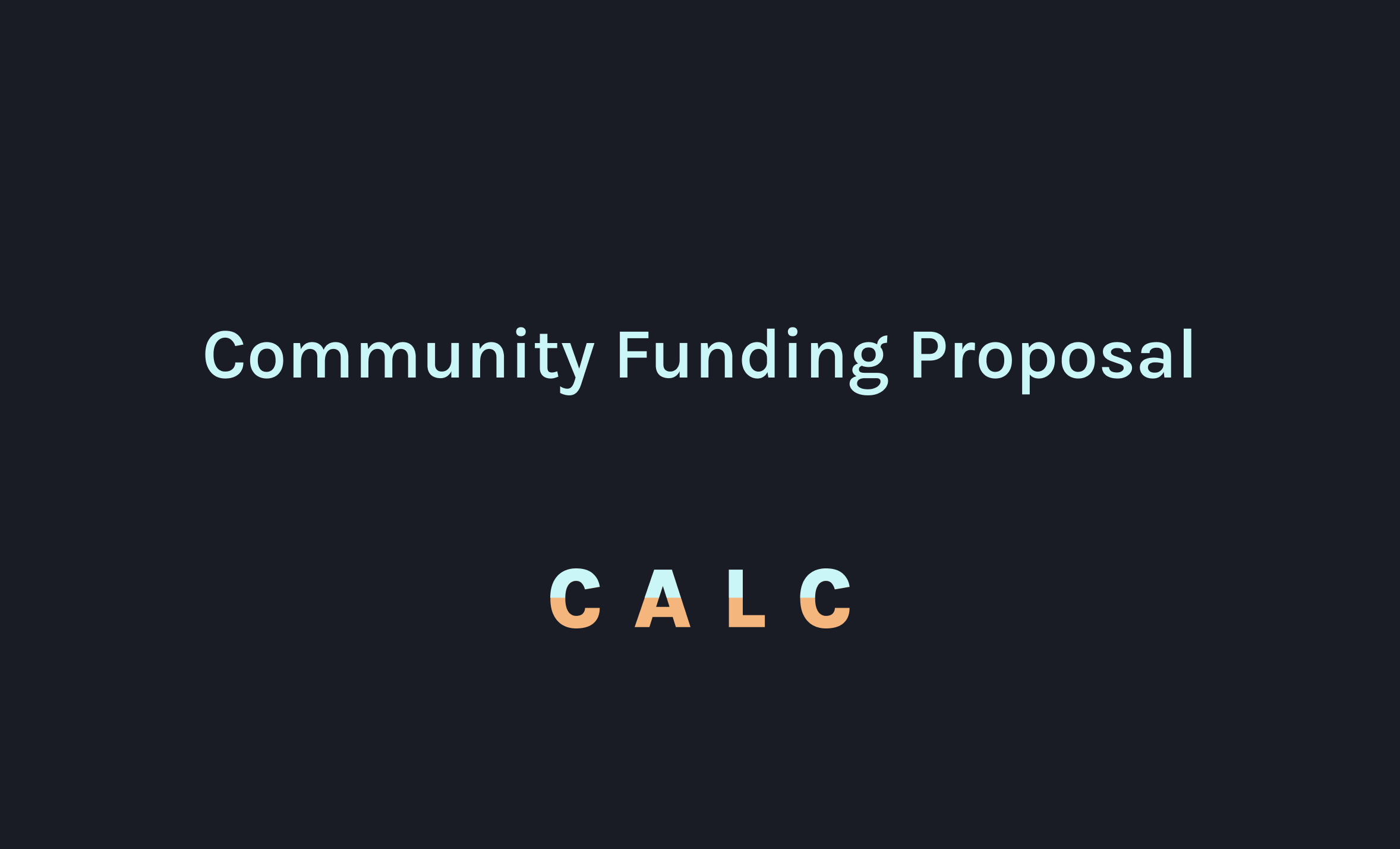 Kujira Community Funding proposal for CALC