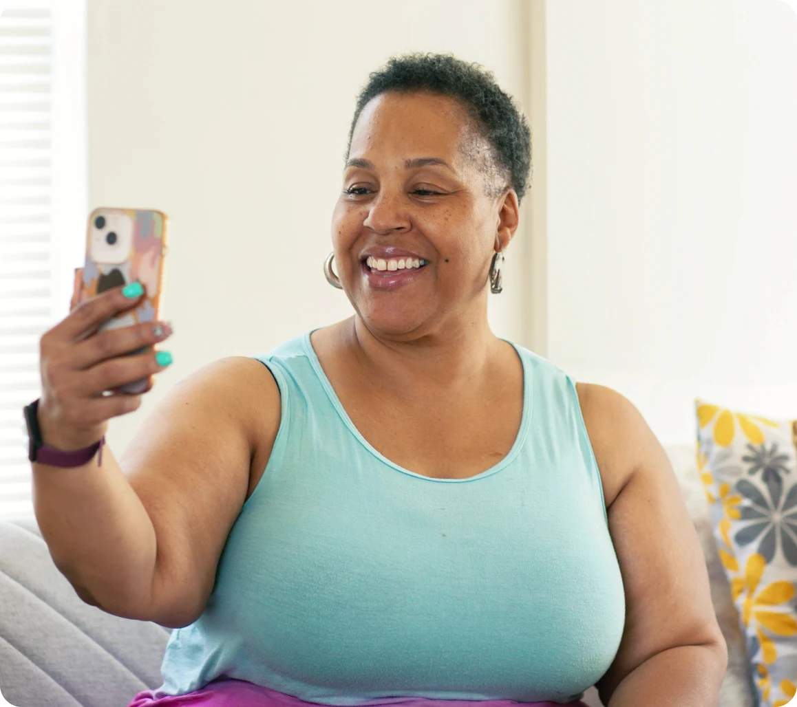 An image of a woman representing an active health plan member