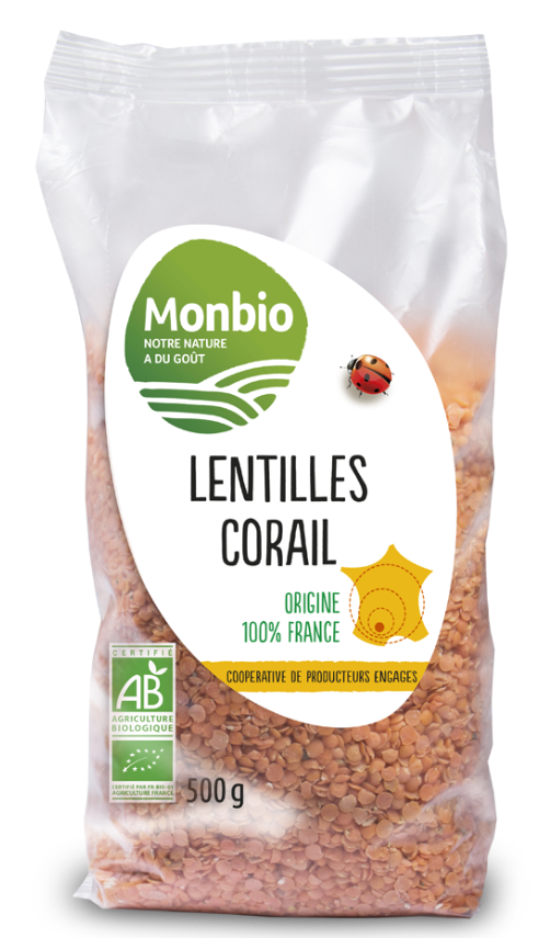 Lentilles corail de la marque Monbio