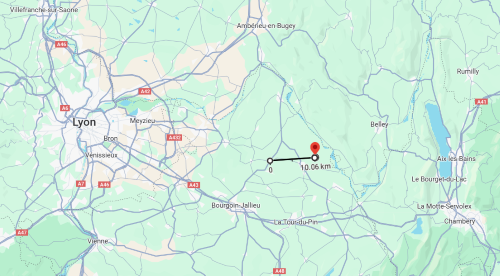 Distance entre la ferme de Maël et le site de Dauphiblanc