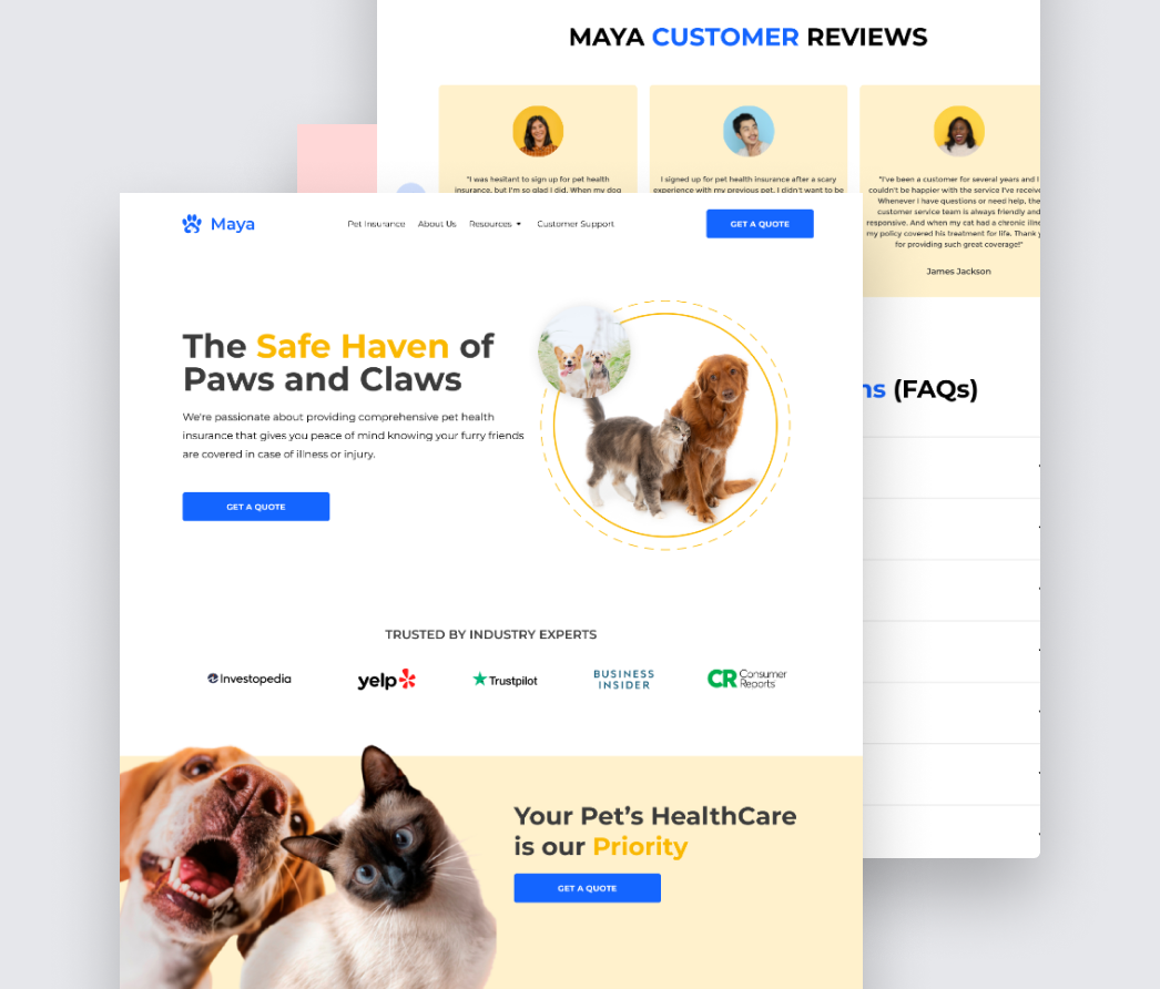 A mockup of a project