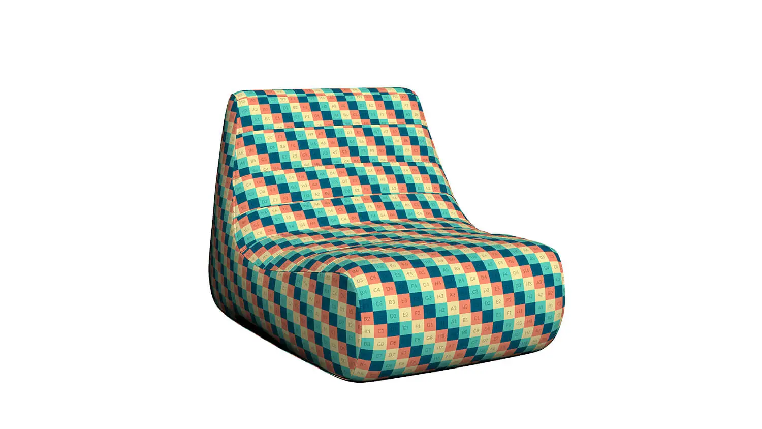 Stoffsessel mit Checker-Map ohne Verzug