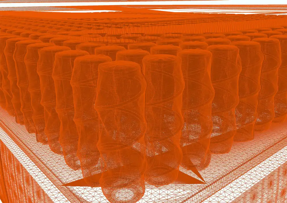 3D-modell av en madrass i trådformad representation