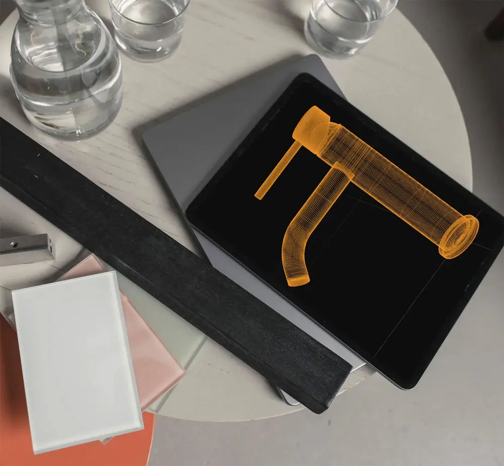 tablett 3d-modell kran produktdetaljer modellering