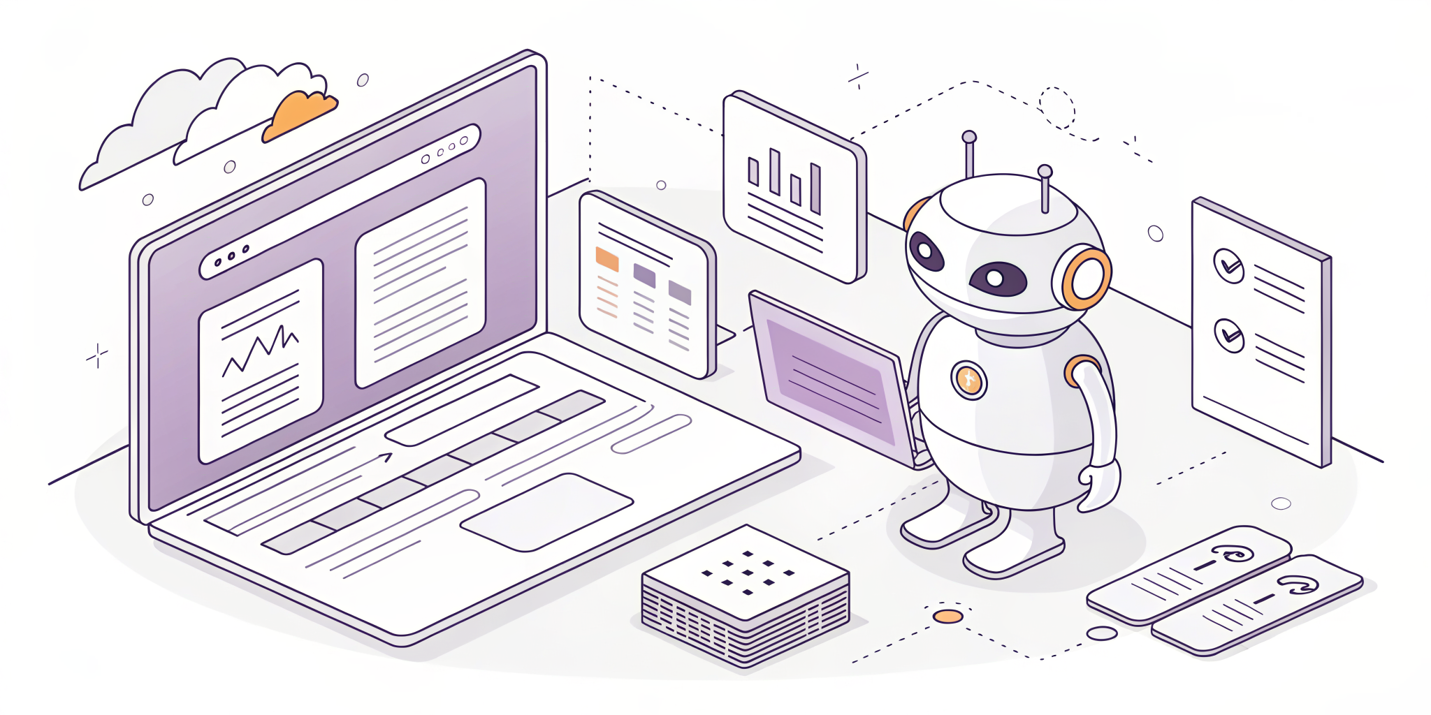 Illustration of an AI assistant trained on a website