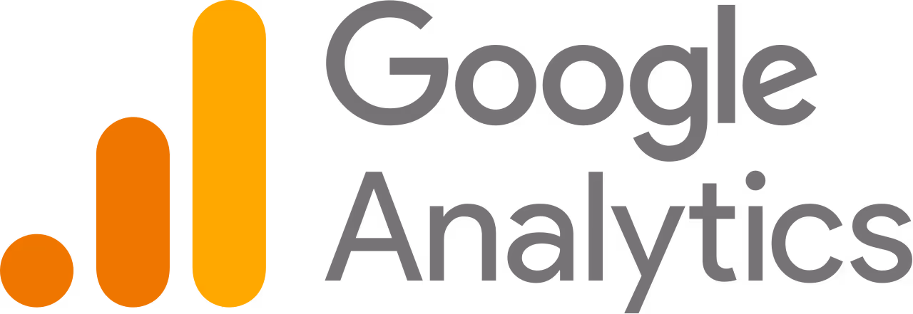 Google Analytics logo with three vertical bars in orange shades next to the text 'Google Analytics'.