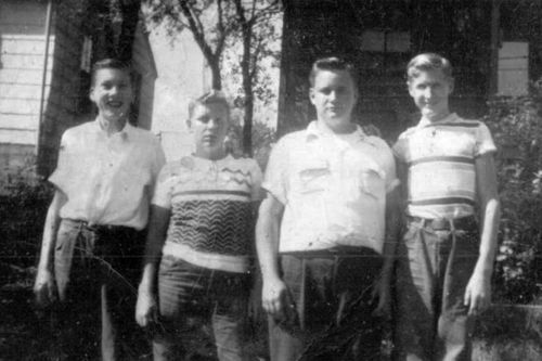 Moe Walker at left with three childhood friends