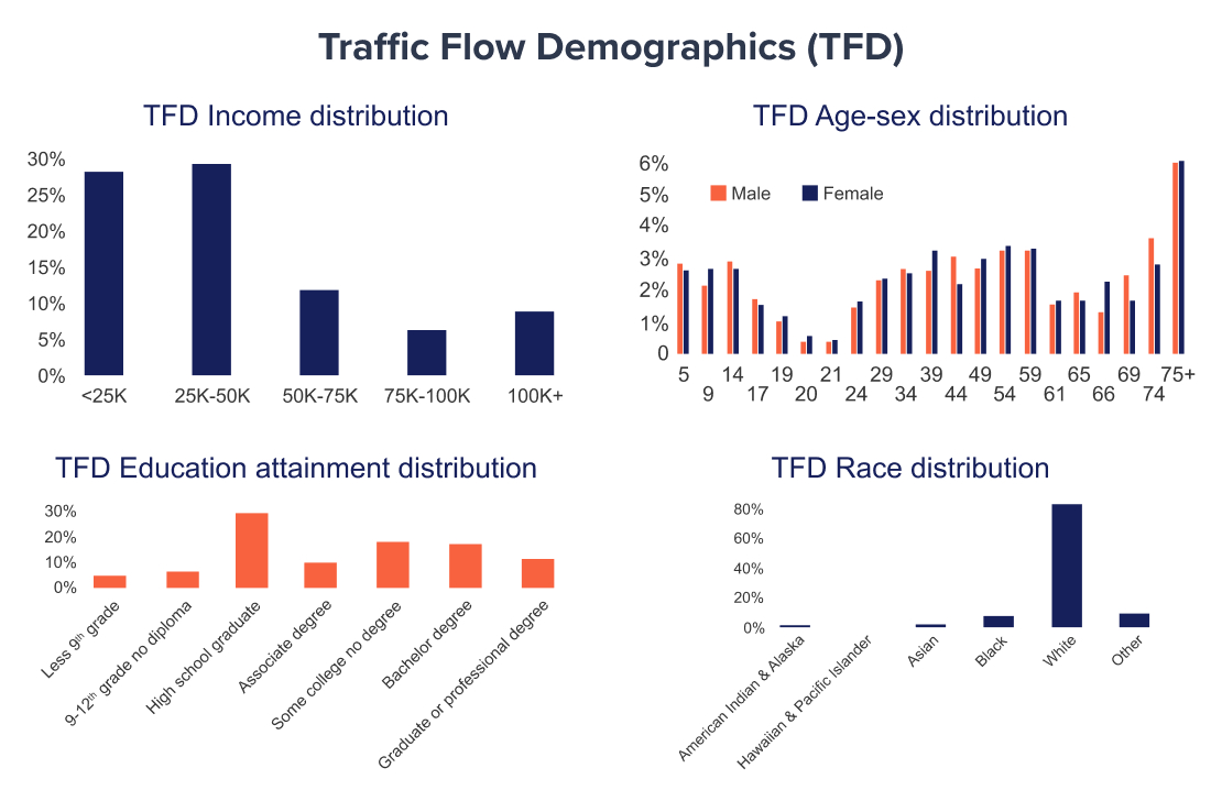 Demographics of traffic flow