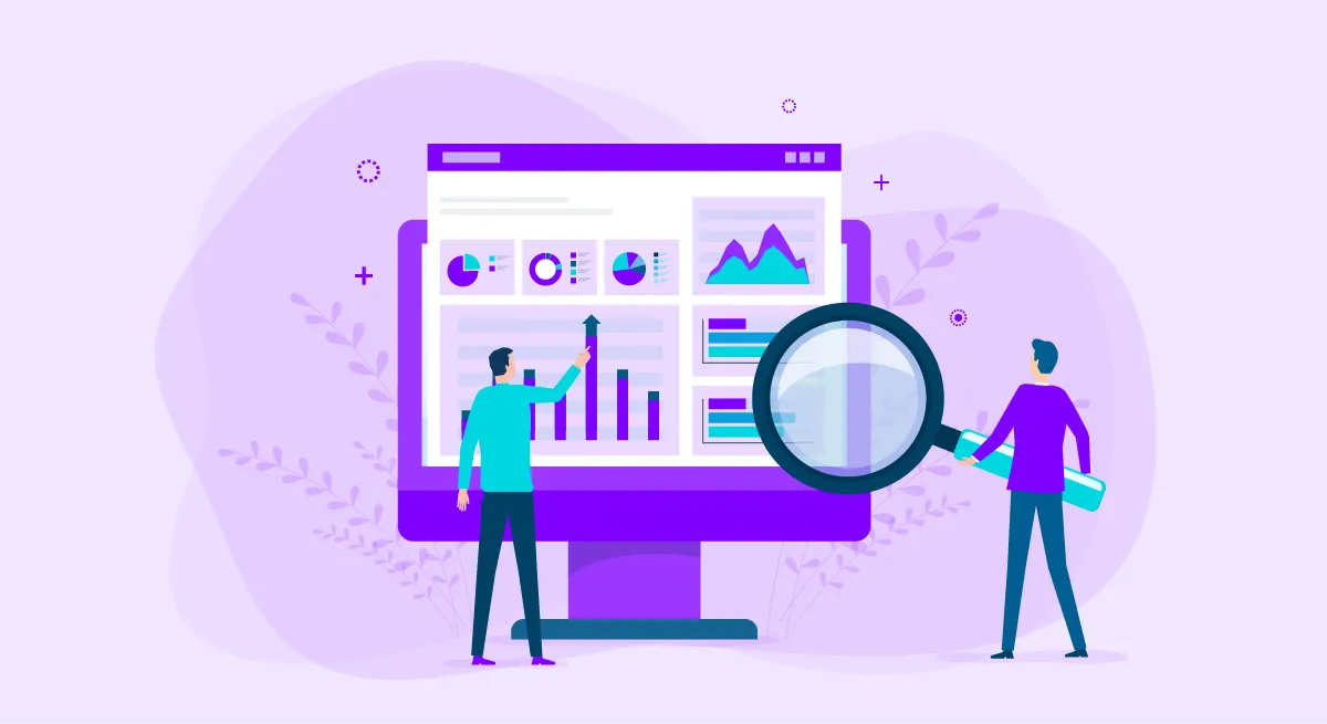 Cartoon illustration of a data on a computer