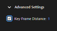 Keyframe Distance Beispiel aus Adobe Media Encoder