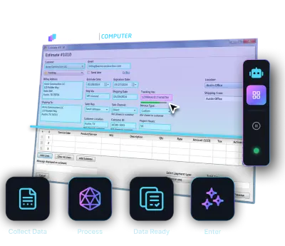 Diagram showing multiple expense entries from apps like Uber Eats, Google, and Starbucks converging into a central software, which then connects to accounting platforms QuickBooks, Xero, and Sage.