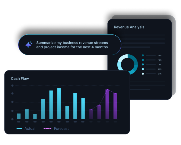 Diagram showing multiple expense entries from apps like Uber Eats, Google, and Starbucks converging into a central software, which then connects to accounting platforms QuickBooks, Xero, and Sage.