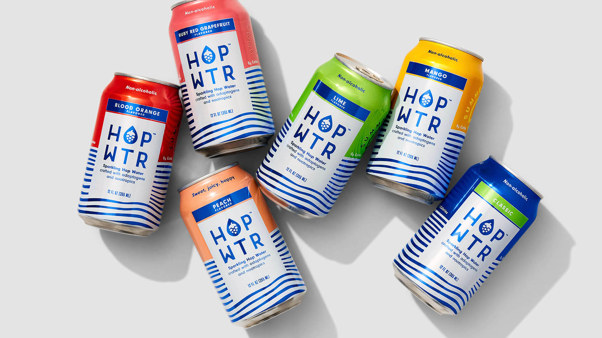 HOPWTR products on a grey background