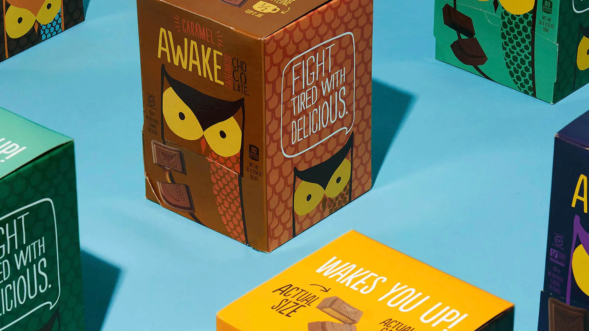 Awake products sitting on a table