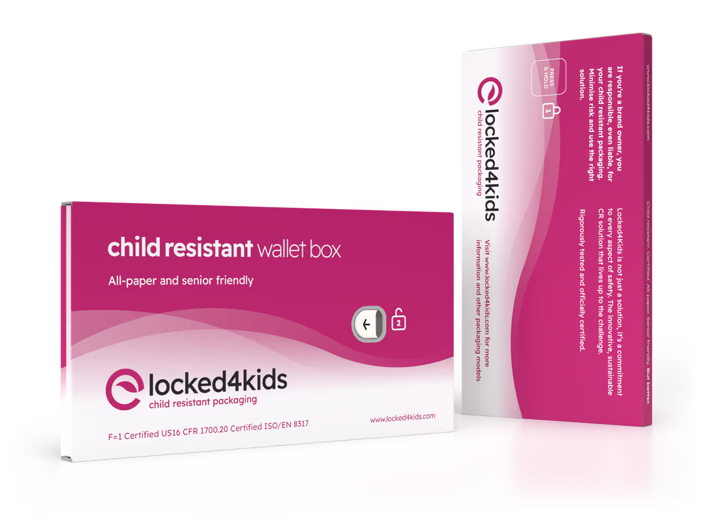 Locked4Kids Wallet Box opened showing blister strip inside