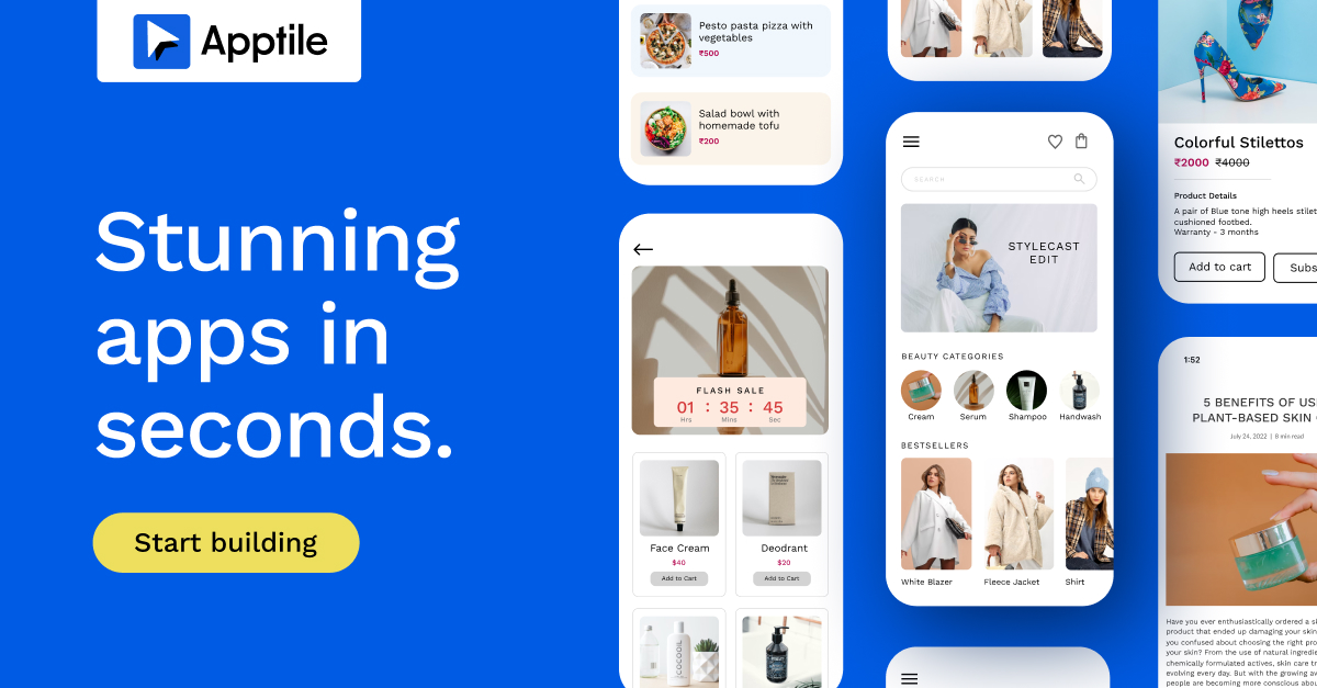 Apptile AI Mobile App Builder Screenshot