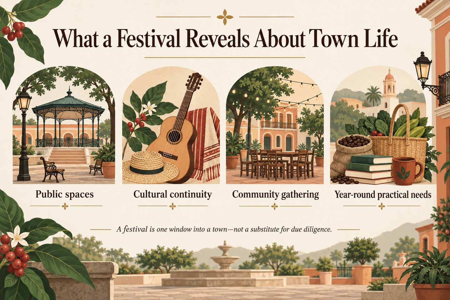 Infographic showing how Yauco’s coffee festival reflects everyday town life