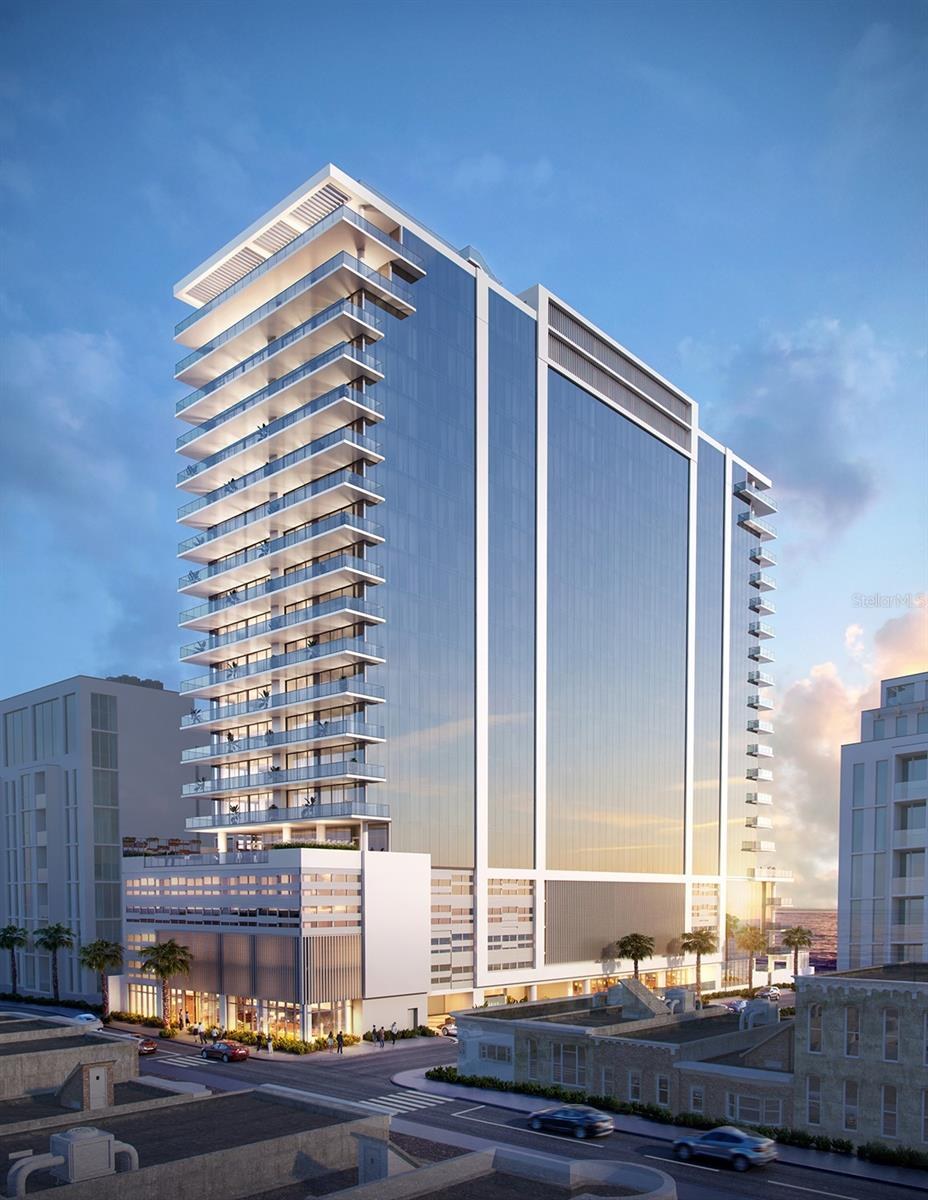 Rendering of the Vanderbilt Residences tower at 1149 Ashford Avenue